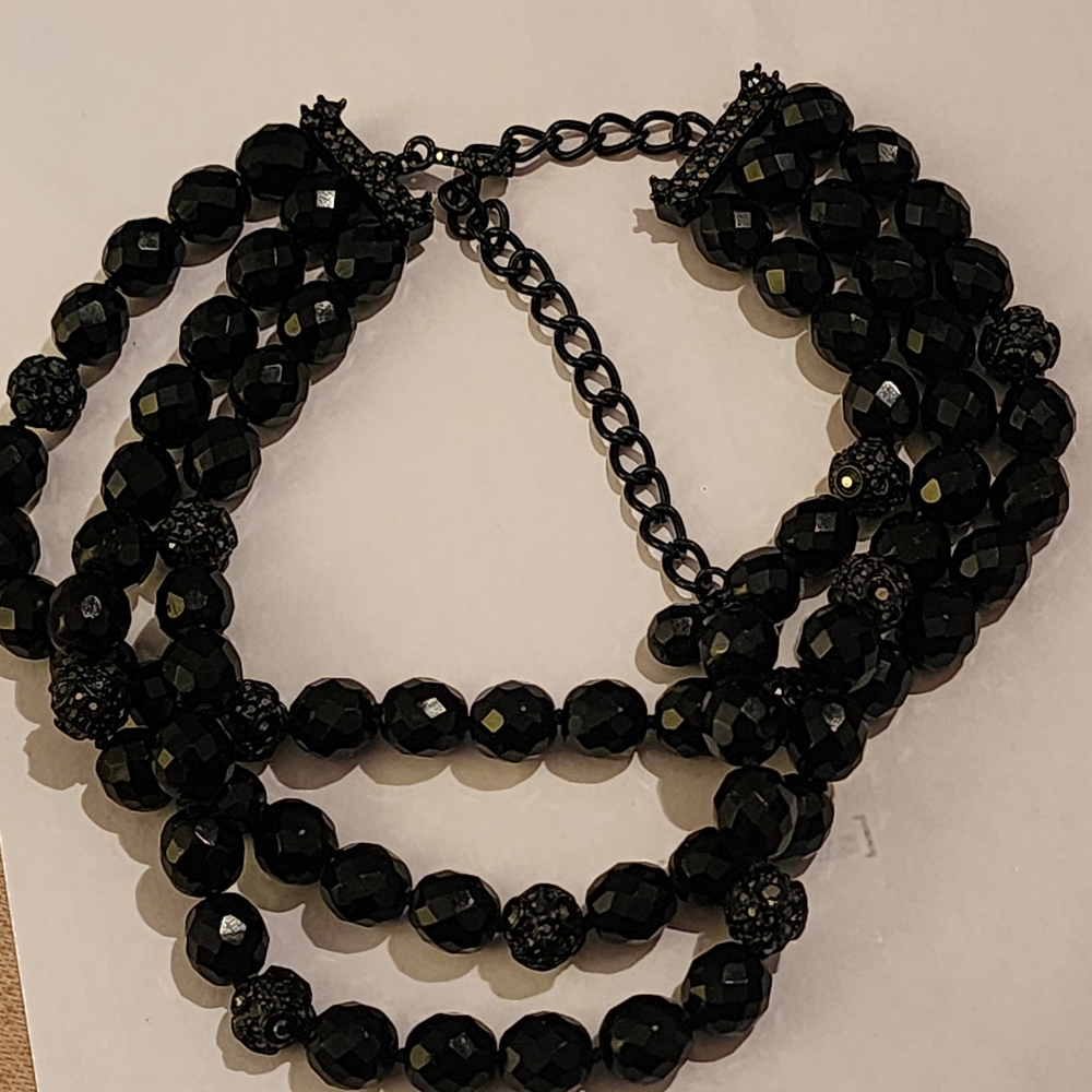 Antique French Jet Glass Mourning Necklace